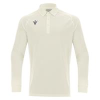 Hutton Shirt LS OFFWHT 4XS Teknisk langarmet poloskjorte